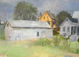 Wolf Kahn - White Shed and Yellow House on Meadowbrook Road
