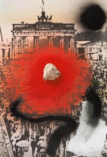 Wolf Vostell - Ohne Titel (Berlin 9.11.1989, Brandenburger Tor; Wer ohne Sünde)