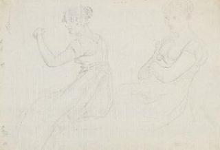 Wolfgang-Adam Töpffer - Deux études de femme assise