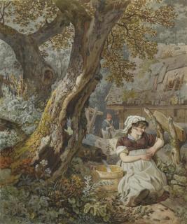 Wolfgang-Adam Toepffer - Jeune Paysanne Assise Sous Un Arbre