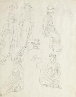 Wolfgang Adam Töpffer - Studies of figures, dogs, ducks and other birds (recto and verso)