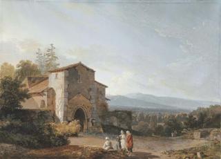 Wolfgang-Adam Töpffer - Vue de l\'abbaye de Pommier, au pied du Châble, um 1825