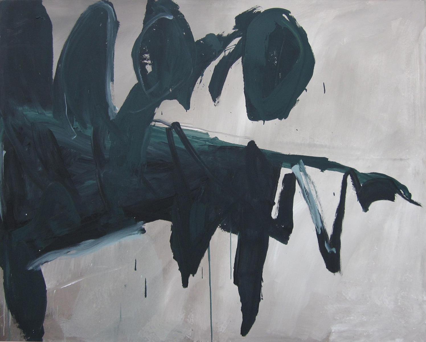 Wolfgang Schneider - Ohne Titel (dunkelgrün/grau/weiß)