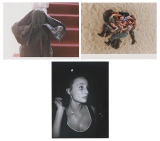 Wolfgang Tillmans - (i) grey jeans over stair post, 1991; (ii) Lutz, Alex, Suzanne and Christoph on Beach, 1993; (iii) Young Woman, Chemistry, 1992