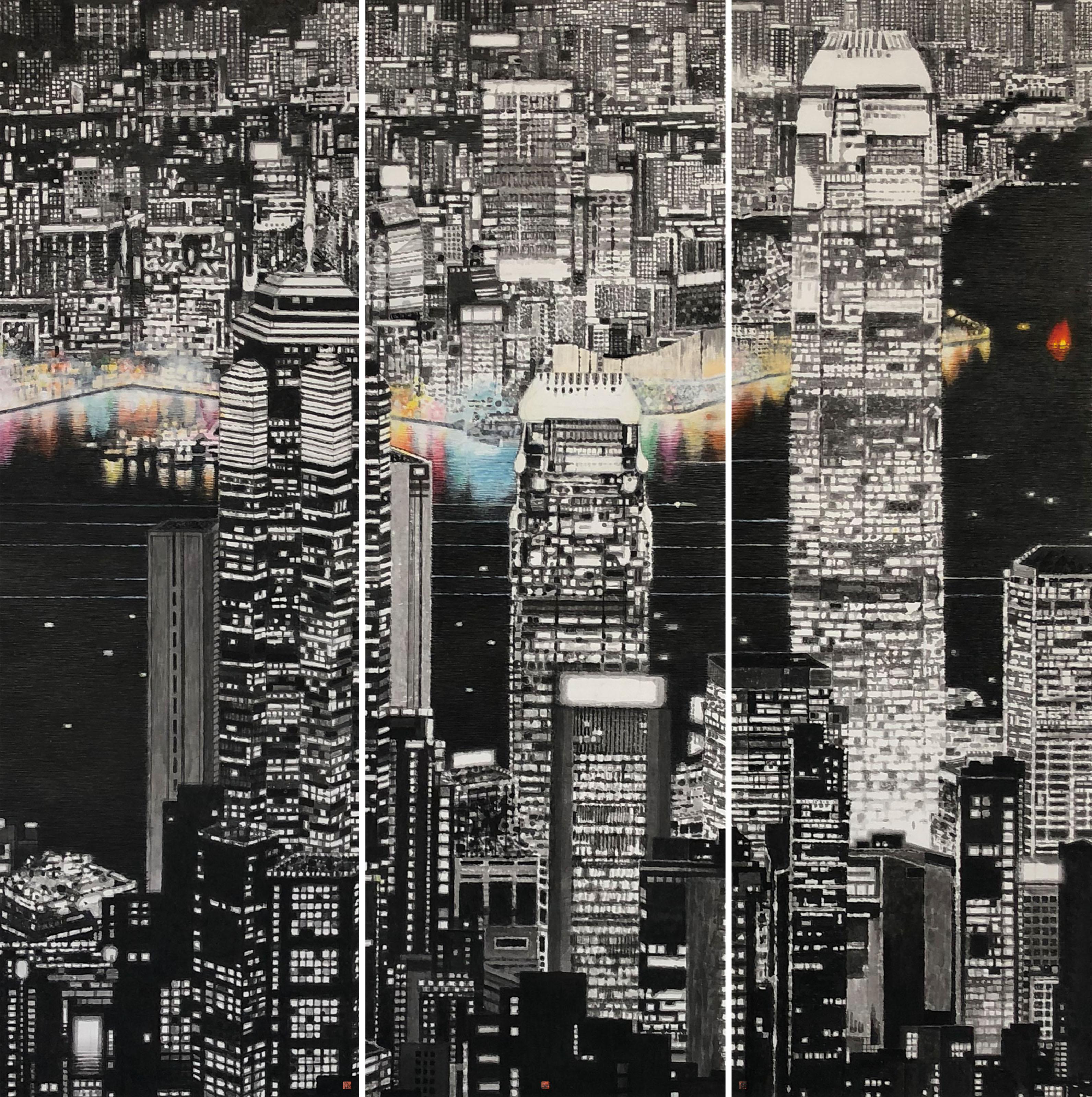 Wong Hau Kwei - Red Sail in Hong Kong Harbour