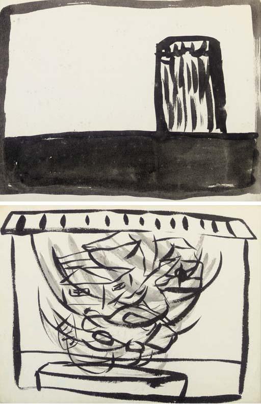 Wonsook Kim Linton - Untitled (House) Untitled (Tornado)