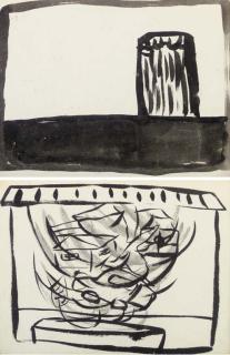 Wonsook Kim Linton - Untitled (House) Untitled (Tornado)