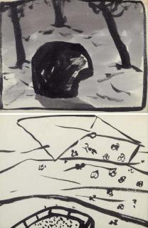 Wonsook Kim Linton - Untitled (Rock) Untitled (Landscape)