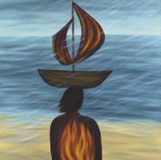 Wonsook Kim - By the shore, 1992