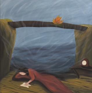 Wonsook Kim - Dream of a burning bridge, 1989