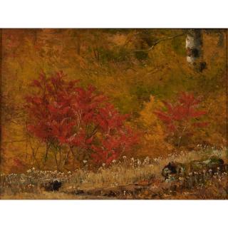 Worthington Whittredge - Study of Sumacs and Immortals, Autumn