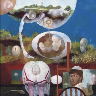 Wout Müller - Self portrait with egg