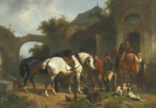 Wouter Verschuur - Dutch sportsmen Resting Outside An Inn