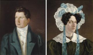 Wouterus Verschuur - A Portrait of Petronella Palairet (1787-1847) and a portrait of Gerrit Verschuur (1787-1848)