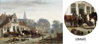 Wouterus Verschuur - Loading a malle Jan in a village street