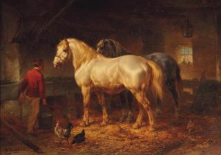 Wouterus Verschuur - Tending to the horses