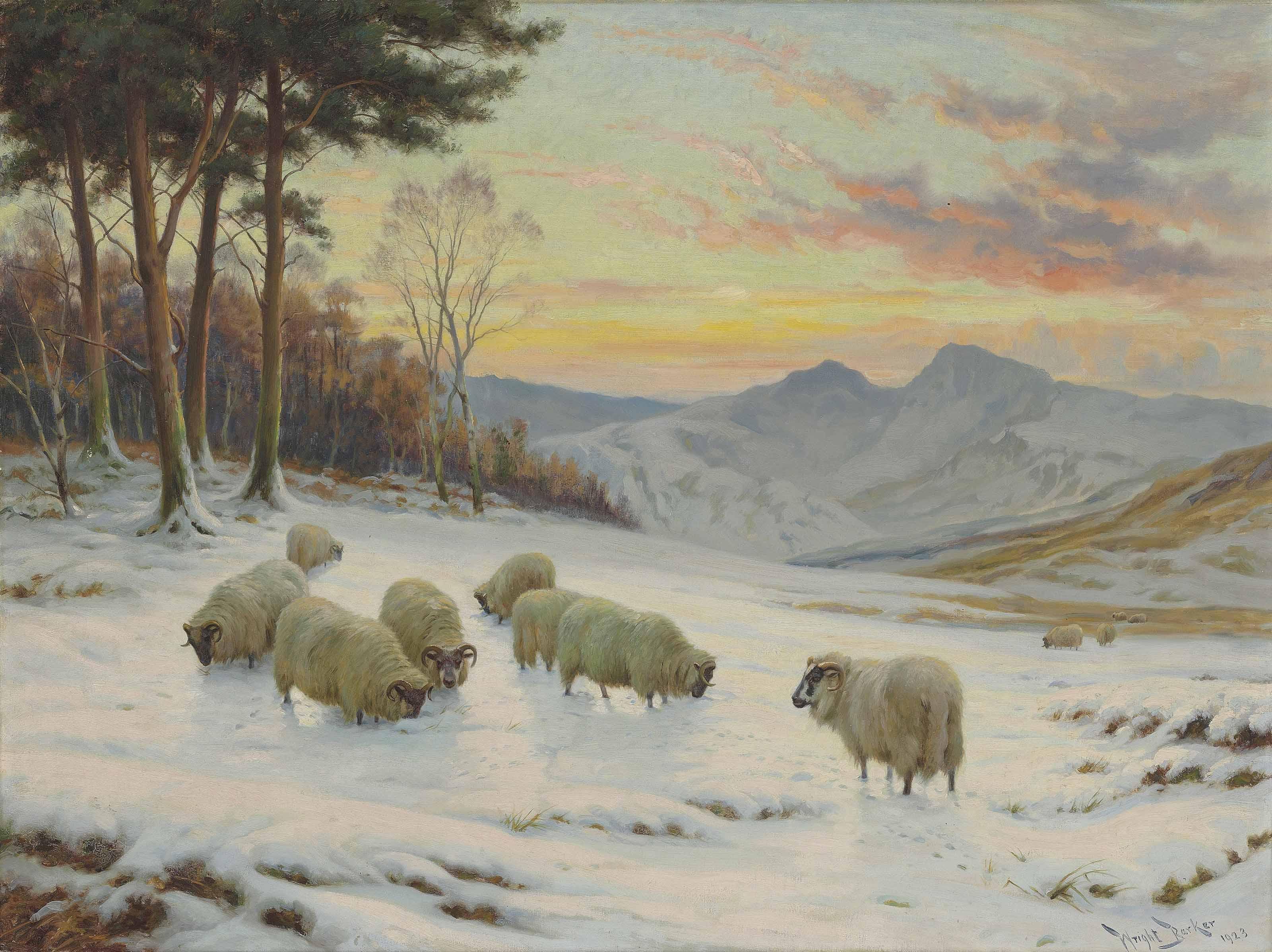 Wright Barker - A winter\'s evening