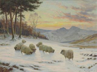 Wright Barker - A winter\'s evening