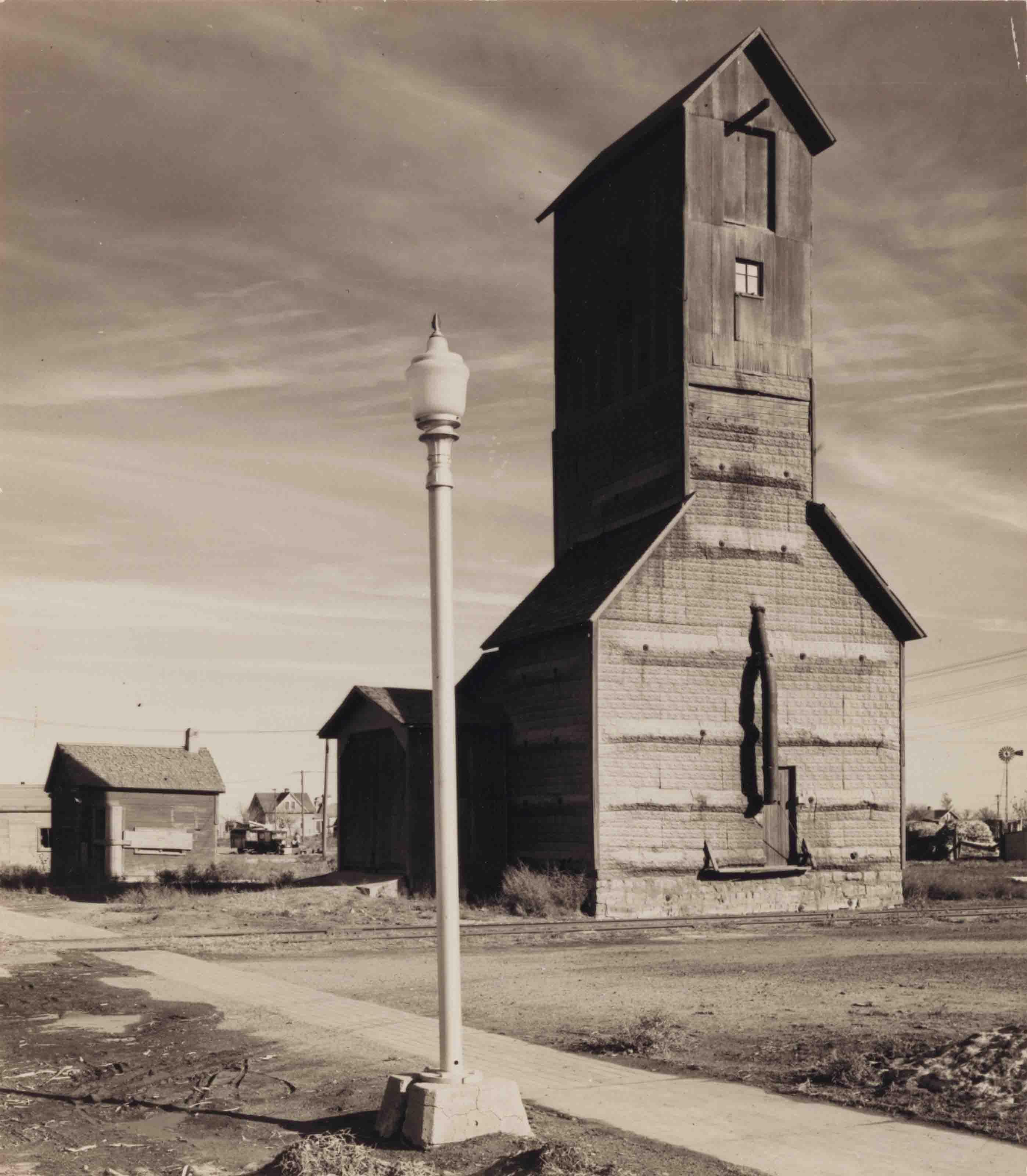 Wright Morris - Light Pole and Grain Elevator; and Family Portrait, Season\'s Greetings, Nebraska, c. 1945