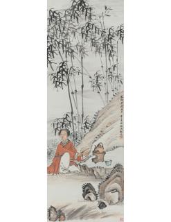 Wu Guandai - Woman in a Bamboo Grove, 1912