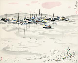 Wu Guanzhong - A Seaside Scene of Singapore