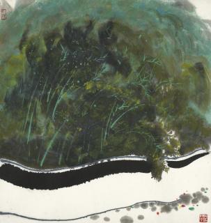 Wu Guanzhong - Bamboo Forest Behind Wall