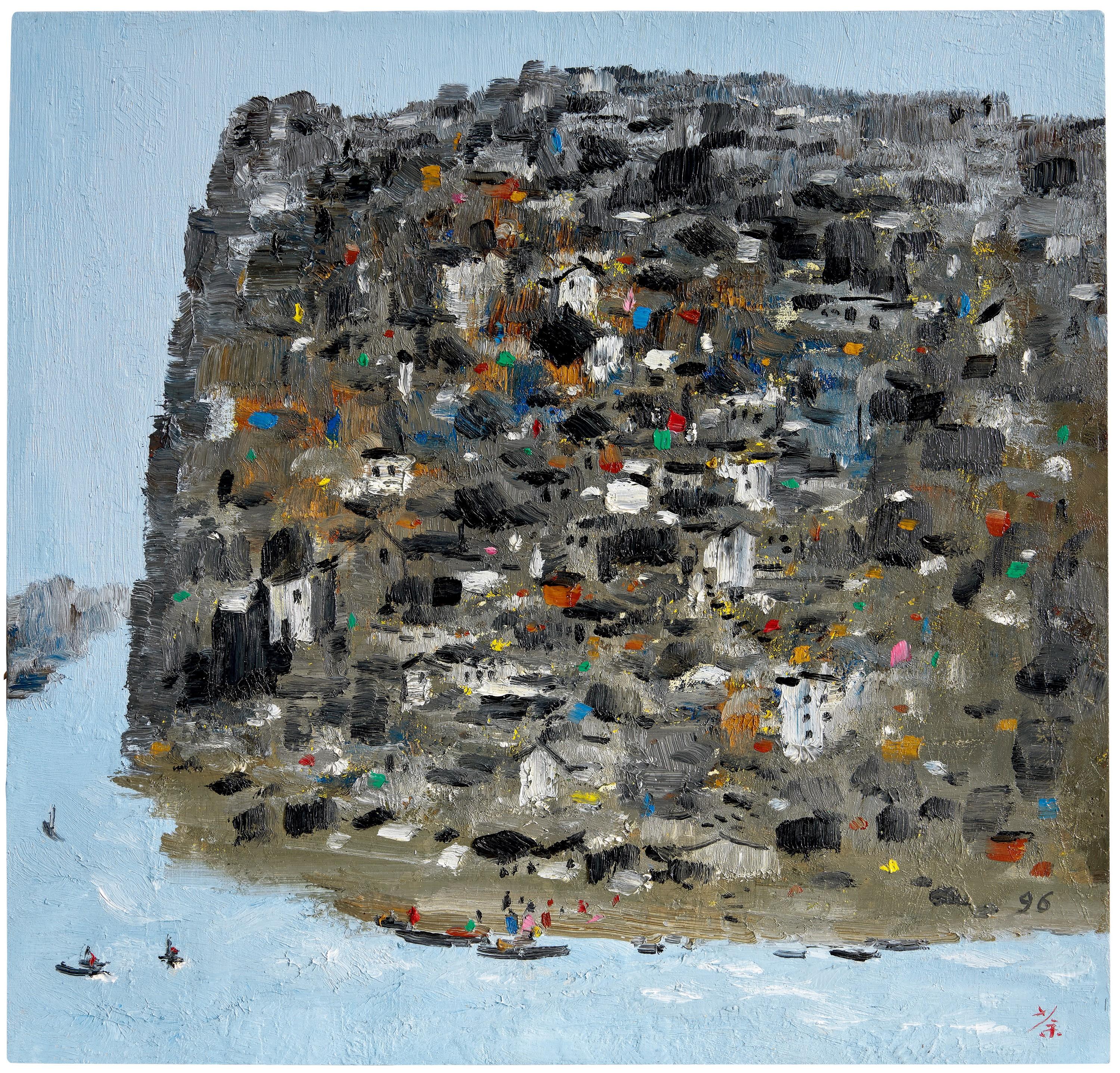 Wu Guanzhong - Chongqing Of The Old Times (Painted In 1996)