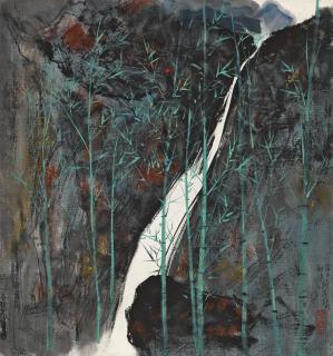 Wu Guanzhong - Creek By The Bamboo Grove