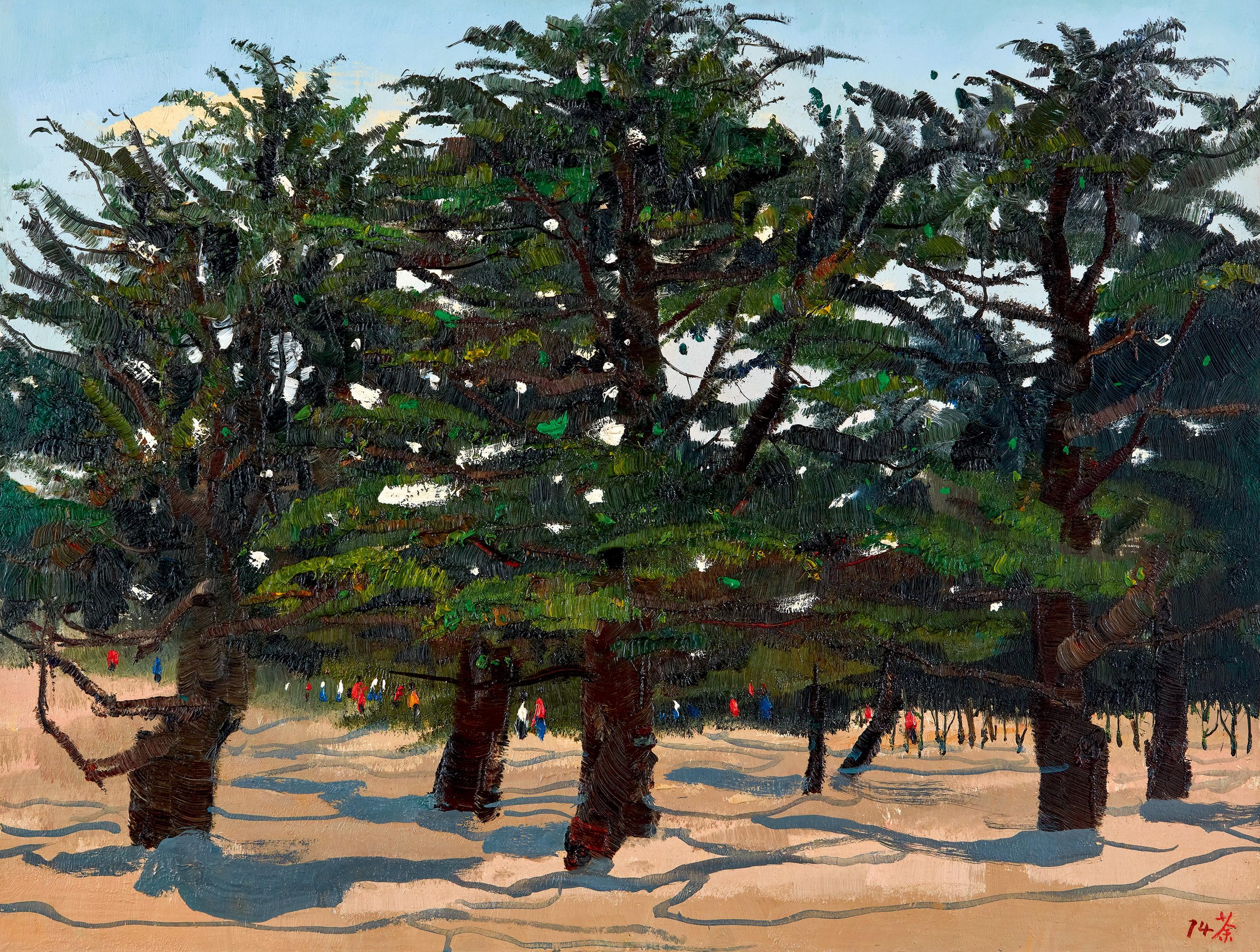 Wu Guanzhong - Deodars Of Qingdao(Painted In 1974)