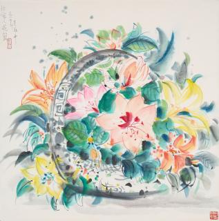 Wu Guanzhong - Flower Basket After Song Masters