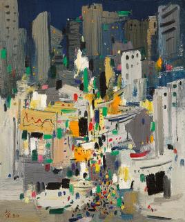 Wu Guanzhong - Hong Kong in the Night (Tsim Sha Tsui)