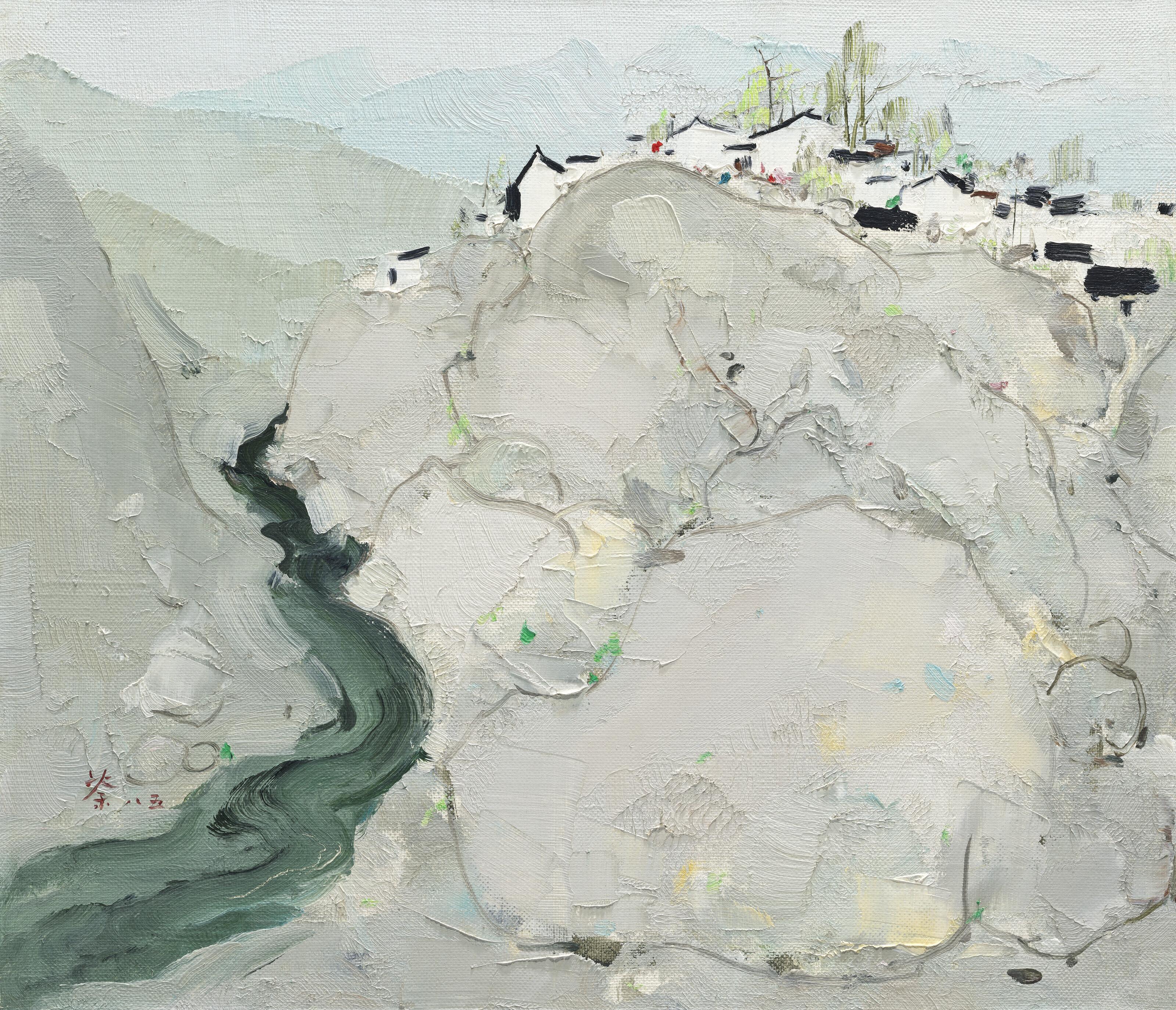 Wu Guanzhong - Households Alongside the Wu River