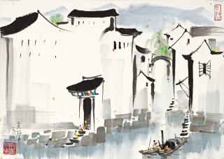 Wu Guanzhong - Jiangnan River Town