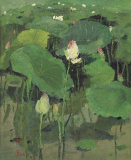 Wu Guanzhong - Lotus Flowers