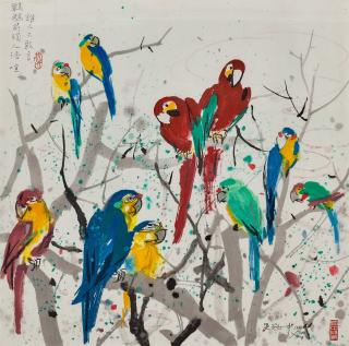Wu Guanzhong - Parrots