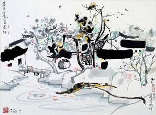 Wu Guanzhong - Scenery of Long Tan