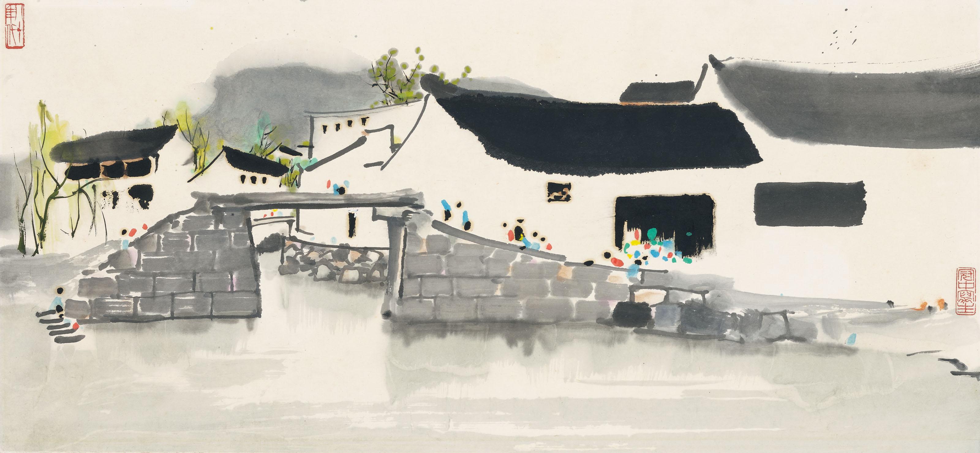 Wu Guanzhong - Stone Bridge in Jiangnan