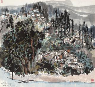 Wu Guanzhong - Village In Guizhou