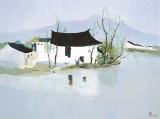 Wu Guanzhong - Village near the Water