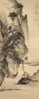 Wu Jingting - Pavilion By The Cliff