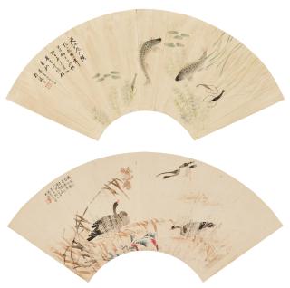 Wu Qingxia - Fished and Shrimps; Reeds and Wild Geese, 1987