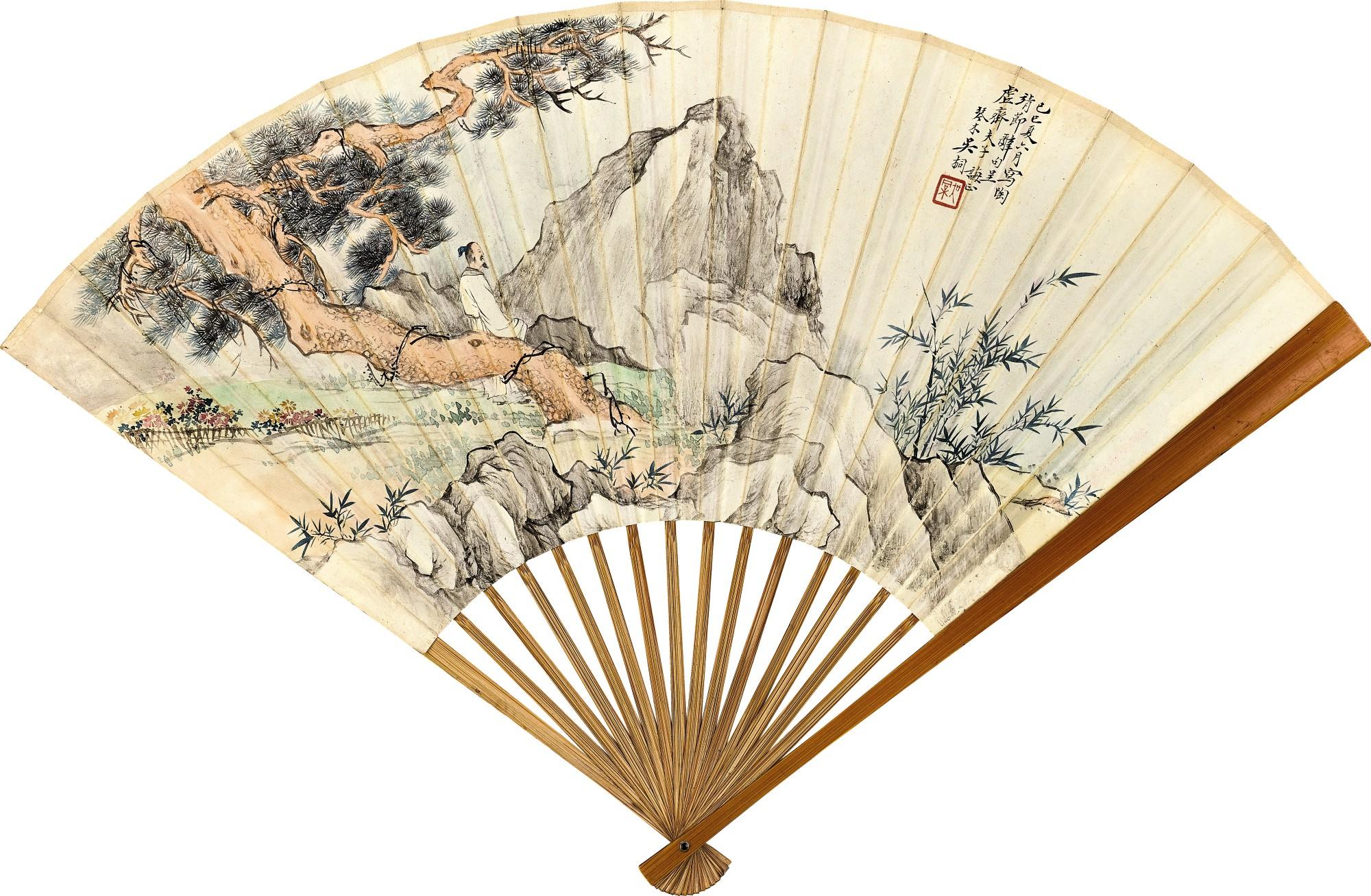 Wu Qinmu - Scholar Appreciating Chrysanthemum