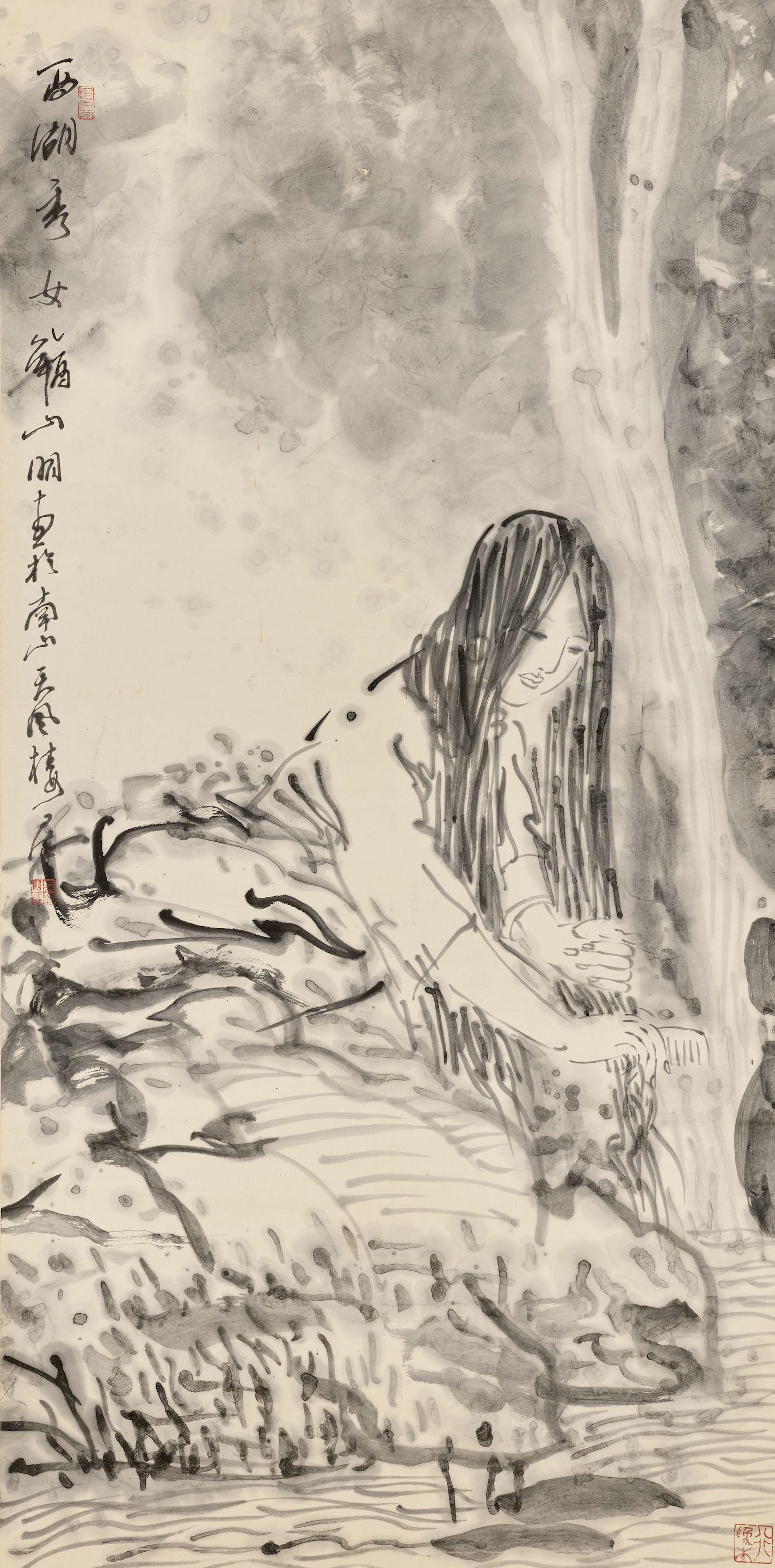 Wu Shanming - A Girl by the Lake, 2005
