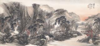 Wu Shixian - Autumn Mountains At Dusk