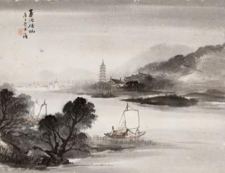 Wu Shixian - Sailing in Spring, 1900