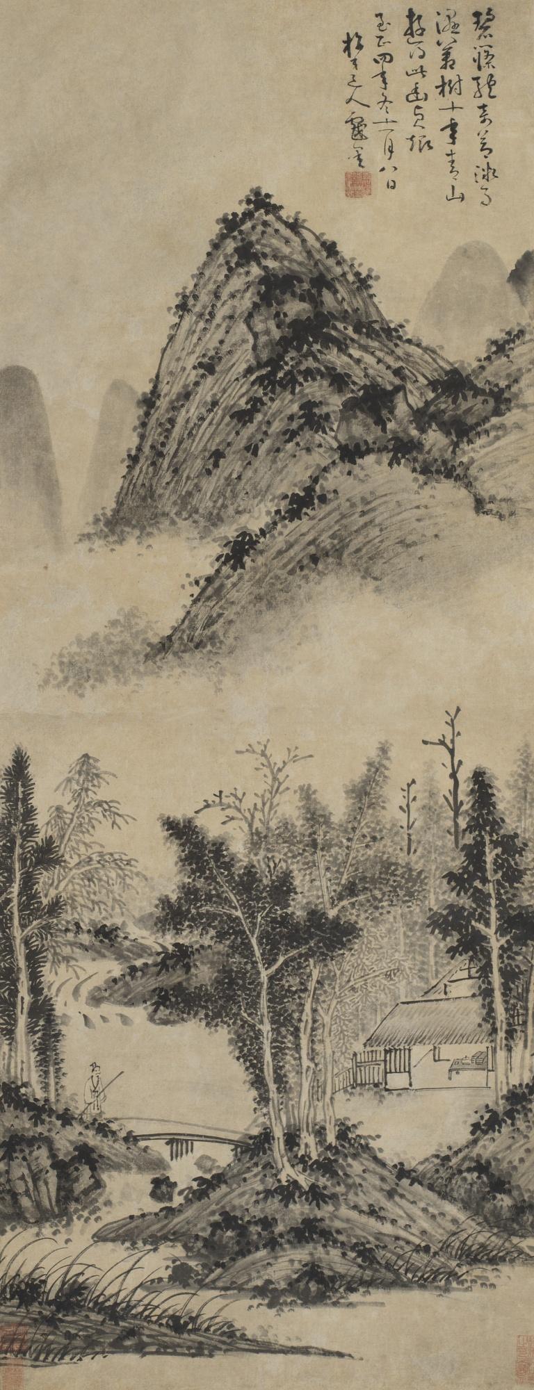 Wu Zhen - Studio Among Streams And Mountains