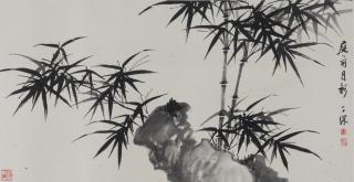 Wu Zishen - Bamboo and Rock; Red Amaranthus