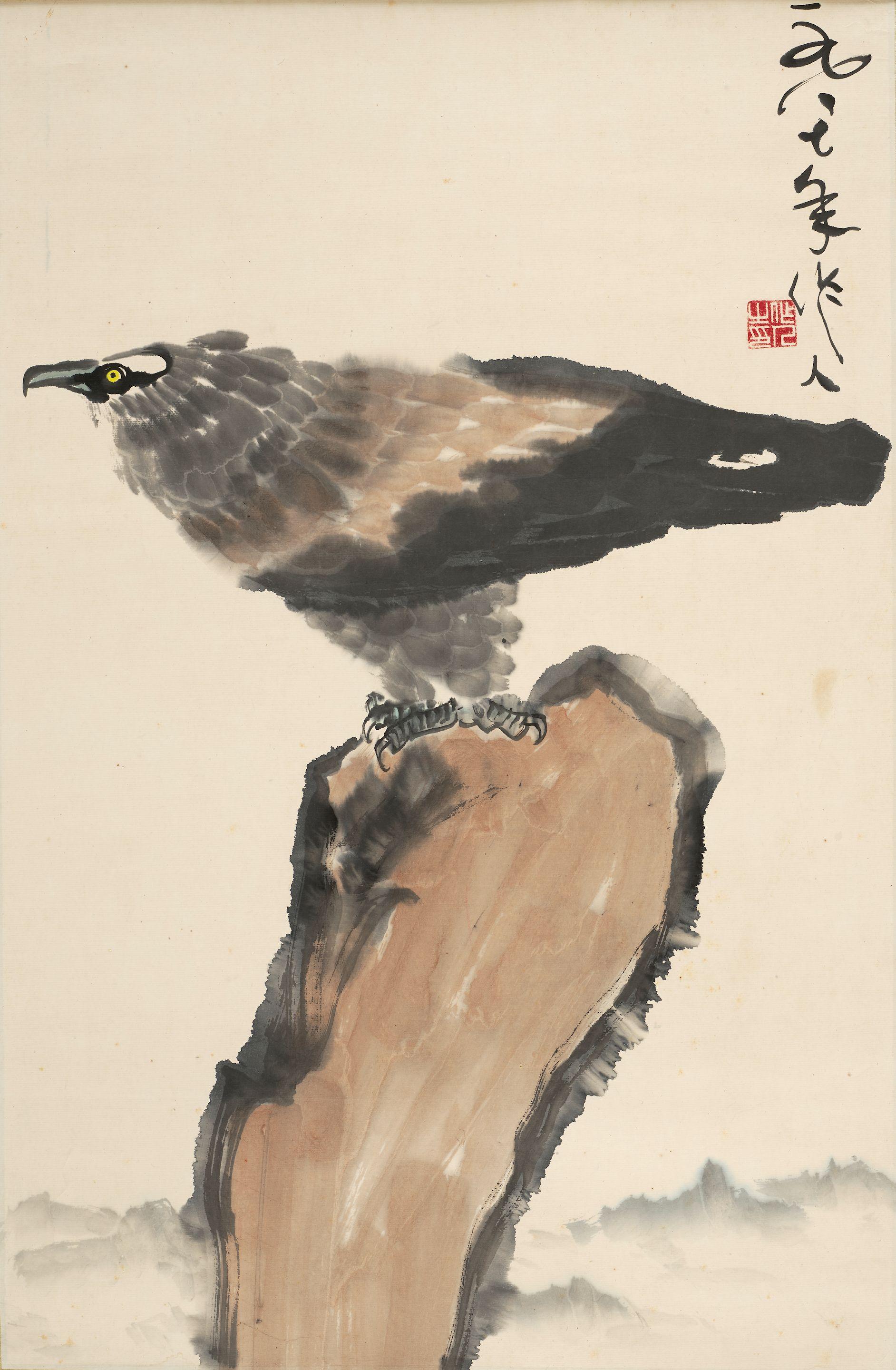 Wu Zuoren - Eagle on a Rock, 1987