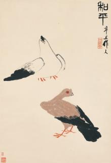 Wu Zuoren - Two Doves