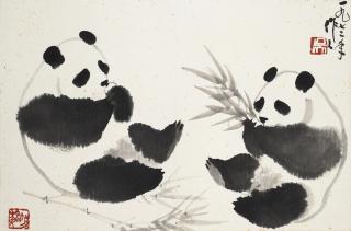 Wu Zuoren - Two Pandas